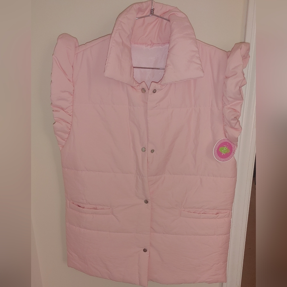 Pink Ruffled Women's Vest